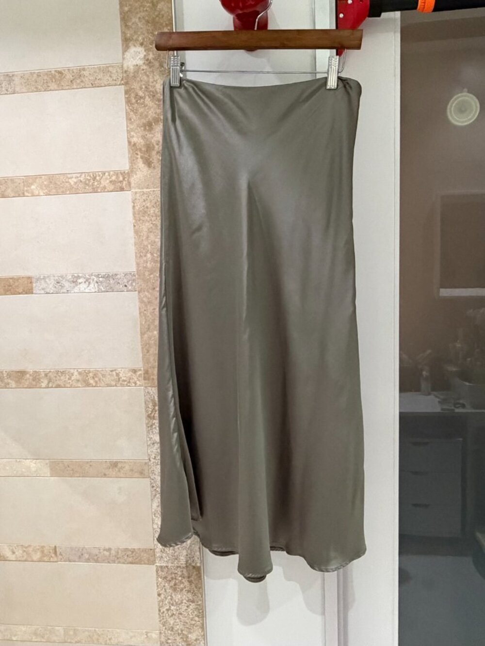 Khaki Long Skirt - Size S